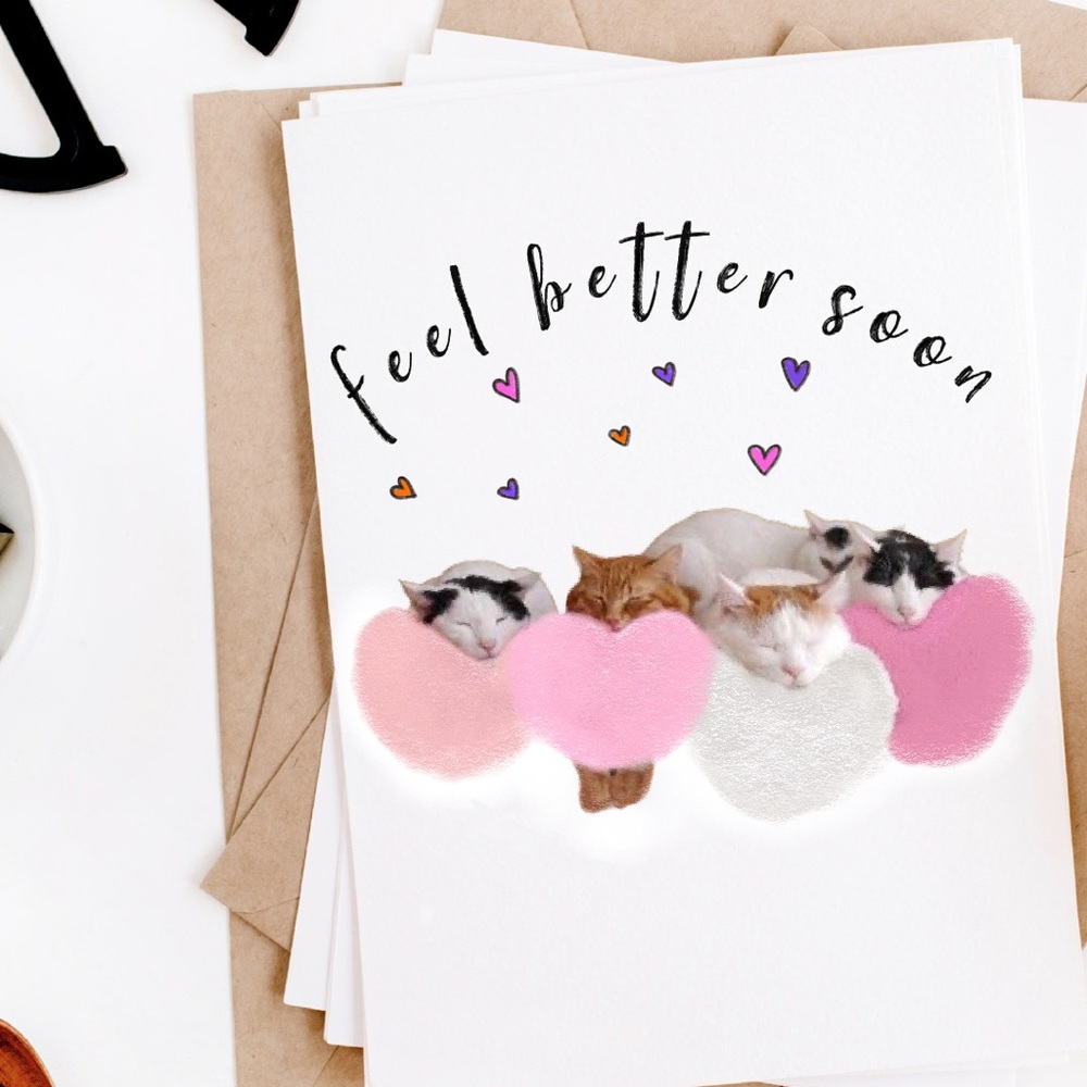 Bubbles Card Shop / Feel Better Soon Greeting Card / Cards / Cute / Kids / Girls